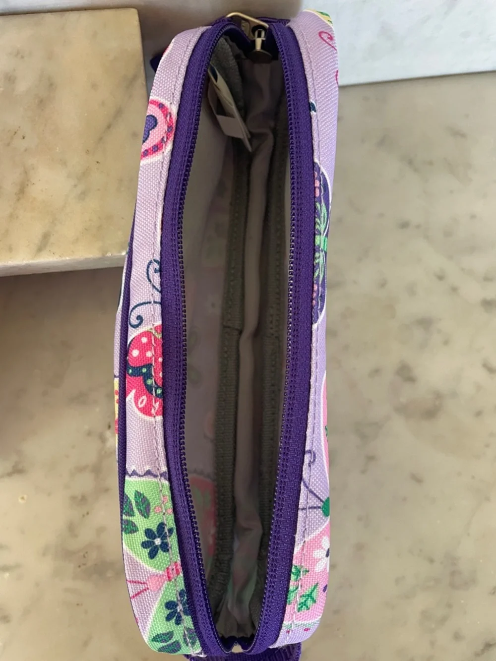 POTTERY BARN KIDS Mackenzie Lavender Butterfly Pencil Case Pouch Purple Trim